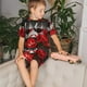 thumbnail image 4 of Balery Red Wine Rose Conjunto de Pijama Infantil de Manga Corta con Estampado – Ropa de Dormir de Algodón Suave-4X-Large, 4 of 6