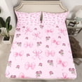 thumbnail image 2 of Feelyou Princess Cute Bow Queen Sheet Sets, Romantic Pink Rose Bed Set, 4-Piece, 2 of 7