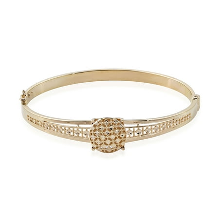 10K Yellow Gold Bangle Bracelet 6.5" Jewelry for Women Gift