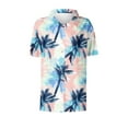 thumbnail image 7 of JTZGDY Women Hawaiian Shirt Soft Cool Summer Hawaii Shirts Floral Tropic Print V Neck Collared Beach Vacation T-Shirt Short Sleeve Button Up Lightweight Cardigan Tops Pink#02 XXXXL, 7 of 7