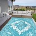 thumbnail image 6 of Ileading Outdoor Rug 9'x12' Waterproof Reversible Plastic Straw Rug Portable Outside Area Rug Door Mat for Patio, Clearance, Balcony, Picnic, Pool, Beach, RV Mat, 6 of 9