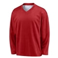 thumbnail image 5 of HBGVBA Boy's Pullover Long SleeveSolid Color Fast Dry Mesh V-Neck Baseball Jacket Breathable Athleisure Sport Top Summer Outdoor 3-15 Years, 5 of 6