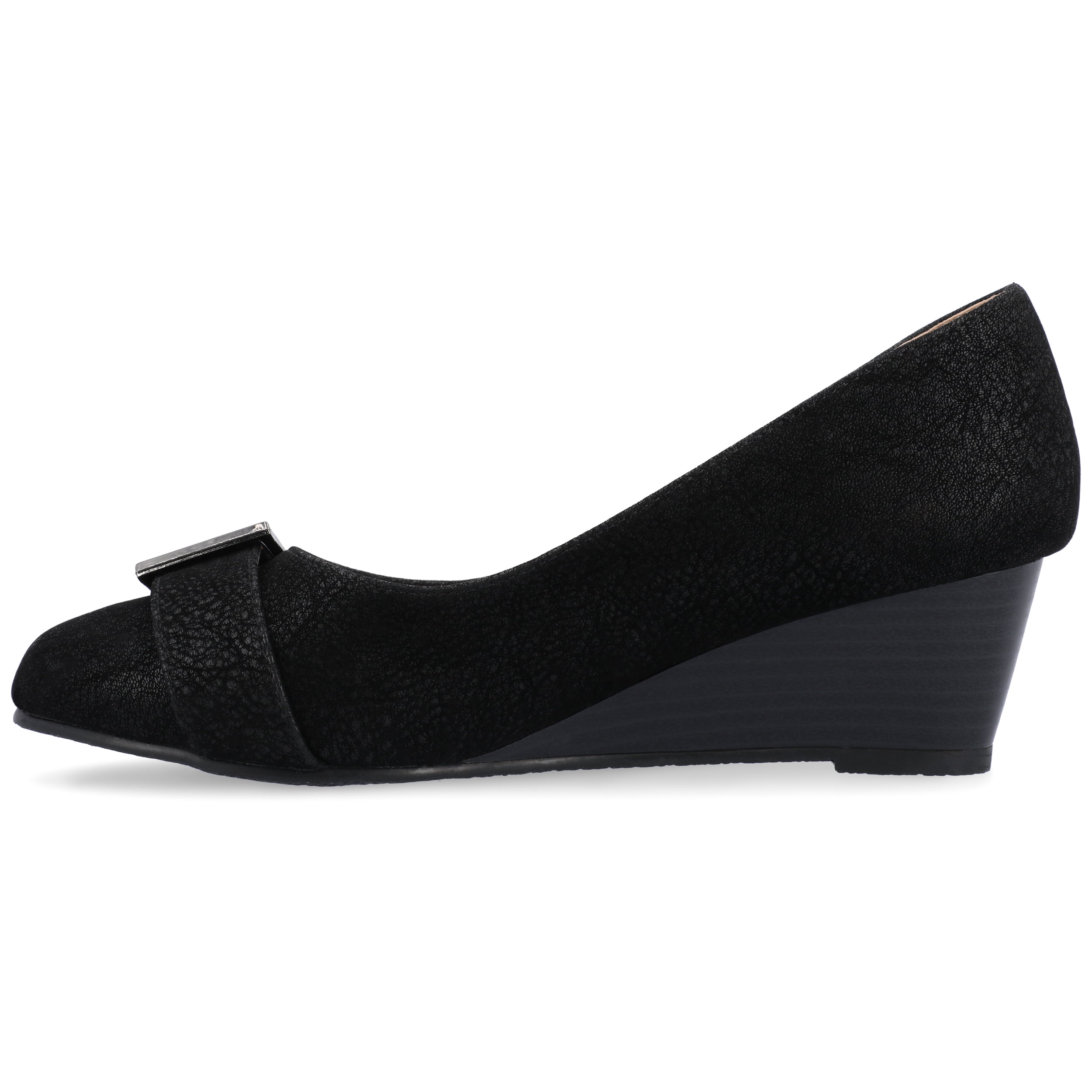 Journee Womens Graysn Comfort Insole Slip On Round Toe Wedge, Widths Available