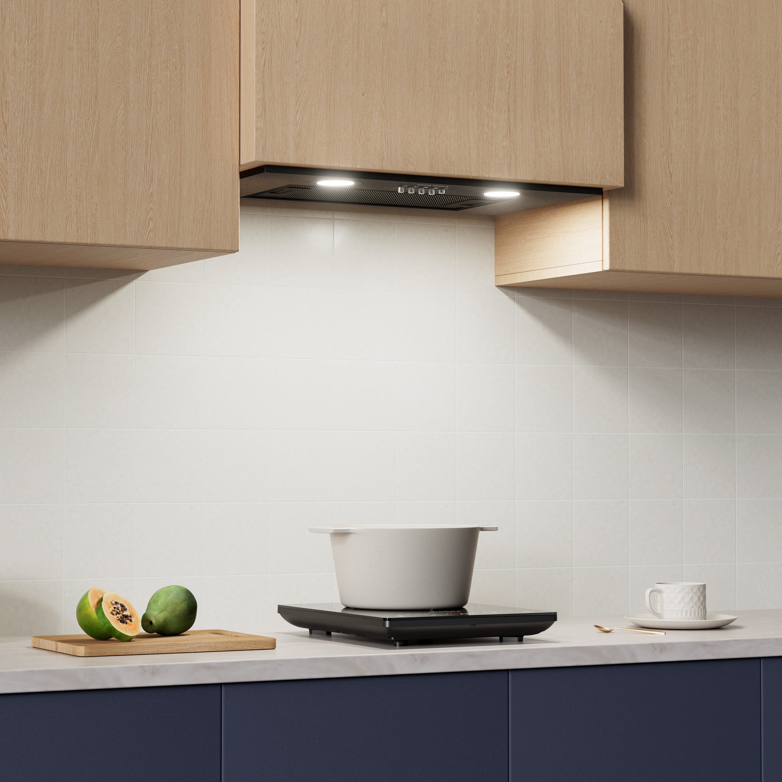 CIARRA Insert Range Hood 20 inch with Push Button Control 450 CFM Black CAB913E52