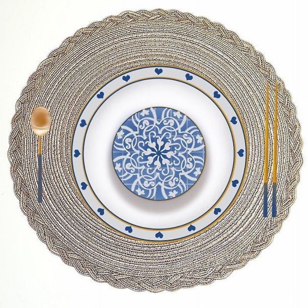 Manteles individuales redondos YONGSHENG para mesa de comedor antideslizante 38cm 4 Uds.