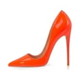 thumbnail image 2 of Zhabtuc Women's Classic Slip On Heels Sexy Pointed Toe Pumps Stiletto Pumps Party Dress Shoes Orange Size8.5, 2 of 6