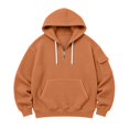 thumbnail image 4 of Rhuody Sweatshirt For Mens Crewneck Solid Color Long Sleeve Sweatshirts Half Zip Sweatshirt With Pocket 2Xl Orange, 4 of 4