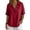 Red, variant on Duoif Womens Tops Women'S V Neck T Shirt Pullover Mid Sleeve Button down Shirt Black L