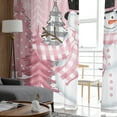 thumbnail image 4 of Blush Pink Snowman, Sheer Curtains 84 Inches Long 2 Panels Set, Window Sheer Curtains for Living Room/Bedroom, Christmas Dot Plaid Tree Light Filtering Rod Pocket Curtain 52'' x 84'' x 2, 4 of 7