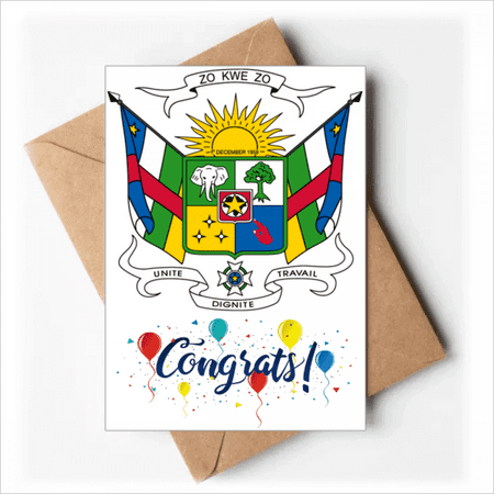 Central Africa National Emblem Country Wedding Cards Congratulations ...