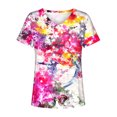 thumbnail image 5 of Blusa estampada de verano para mujer, camisetas casuales de manga corta con cuello en V, camisetas Pompotops  hkajfhjk472768, 5 of 5