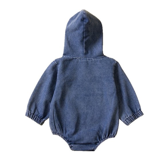 Vedolay Jumpsuits for Boys Ruffle Sleeve Jumpsuit Winter High Waist Crewneck Pocket Long Romper Jumpsuit,Blue 0-6 Months