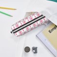 thumbnail image 6 of Cauagu Flamingo On Checkered Print Leather Pencil Pen Case - Stationery Bag Portable Stationery Bag Big Capacity Pencil Pouch Cosmetic Organizer Bag for Men & Women, 6 of 7