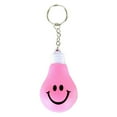 thumbnail image 2 of Sweda Smiley Face Key Chain, Stress Relief Light Bulb Shaped Keychain, Funny Smile Face Stress Balls, School Carnival Reward, Party Bag Gift Fillers - Lot of 12, Pink, 2 of 5