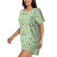 thumbnail image 2 of "Wukai Spring Gnomes Women's Pajama Set - Short-Sleeve Top and Shorts with Elastic Waistband and Pockets for Loungewear, Yoga, and Casual Wear-Medium, 2 of 8