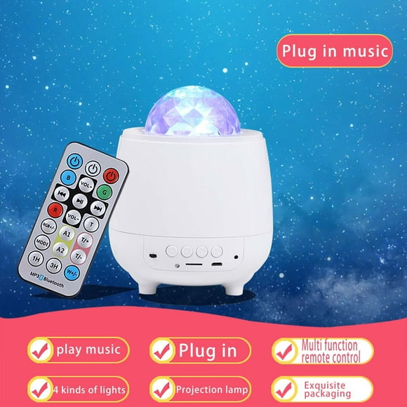 Iumwxz projector Night Light Star Projector with Remote Control Timer Bluetooth Music Speaker projector mini portable plastic Reduced Price