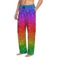 thumbnail image 2 of Disketp Rainbow Glitter Men'S Pajama Pants - Ultra Soft Fleece Sleep And Lounge Pants (Size: S-Xxl), 2 of 9