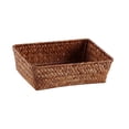 thumbnail image 2 of Woven Storage Basket Wicker Rattan Organizer, Handmade Woven Basket for Remote Control Key Storage, Decorative Desktop Tray for Coffee Table Bedroom Bathroom, Linen Woven Home Decor Bin, 2 of 8
