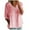 Pink-01, variant on Mittory Women's Summer Cotton Linen Shirts Flowy V Neck 3/4 Sleeve Lace Tirm Loose Fit Casual Peplum Tops Blouses