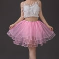thumbnail image 2 of Ediodpoh Tutu Dancing Skirt Women's Christmas Show Four Layer Mesh Skirt Puffy Tutu Half Skirt for Performance Ballet Skirt Women Pink One Size, 2 of 3