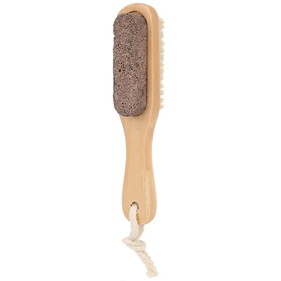 Garosa Pedicure Tools Foot Care Wooden Foot Bristle Brush Pumice Stone Foot Callus Remover Double Sided Foot Scrubber Toe Corrector