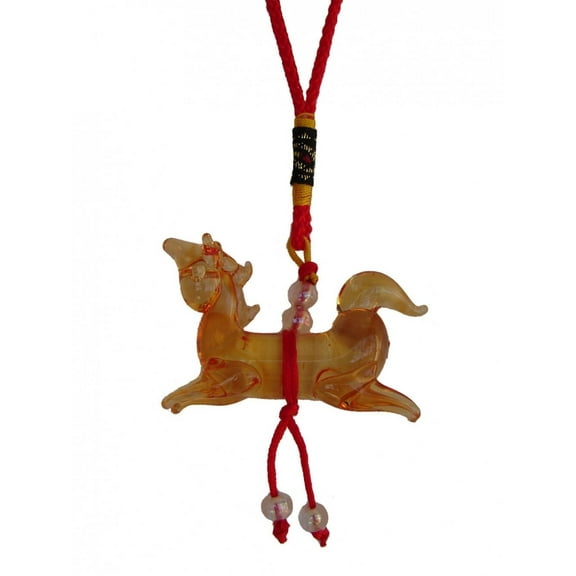 Orange Glass Horse Charm by Feng Shui Import LLC