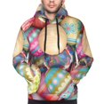 thumbnail image 4 of KLL Easter Eggs Print Mens Hoodie Long Sleeve Casual Pullover Hooded Sweatshirt Fashion Drawstring Hoodies with Pocket-4X-Large, 4 of 6