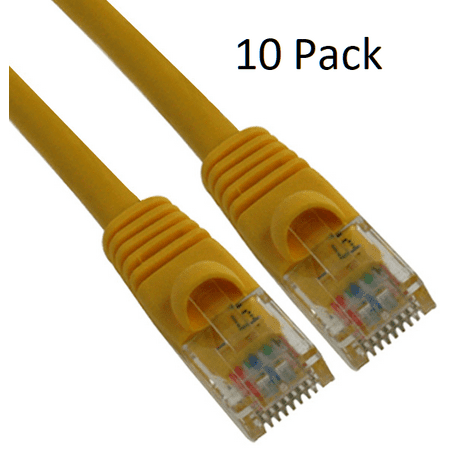 5ft Cat6 UTP 550MHz Copper Patch Cable Category 6 Unshielded Twisted Pair Snagless Network Internet Cord Molded Boots Yellow 10 Pack price history on PriceWatchPro
