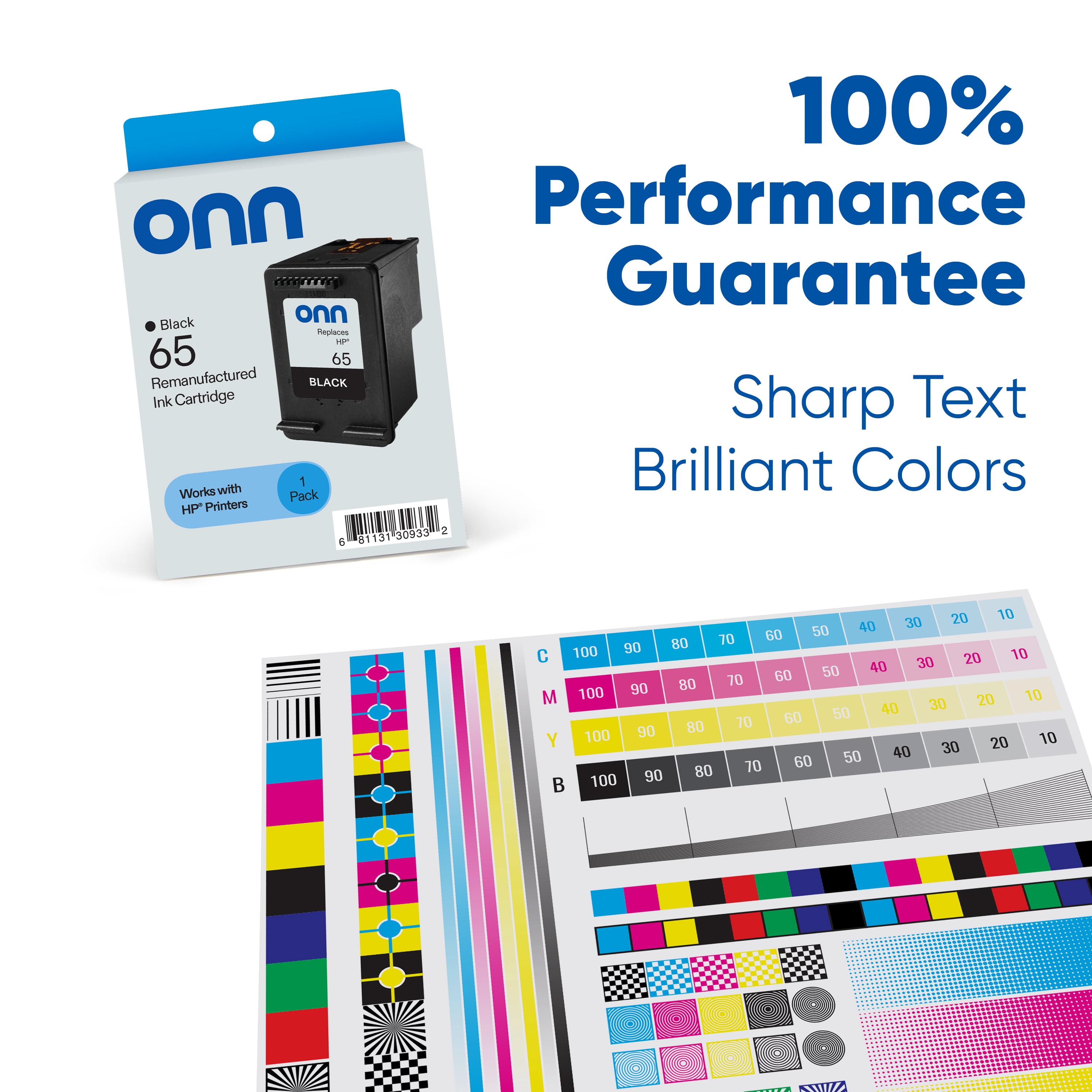onn HP 65 Printer Black Ink Cartridge (Remanufactured)