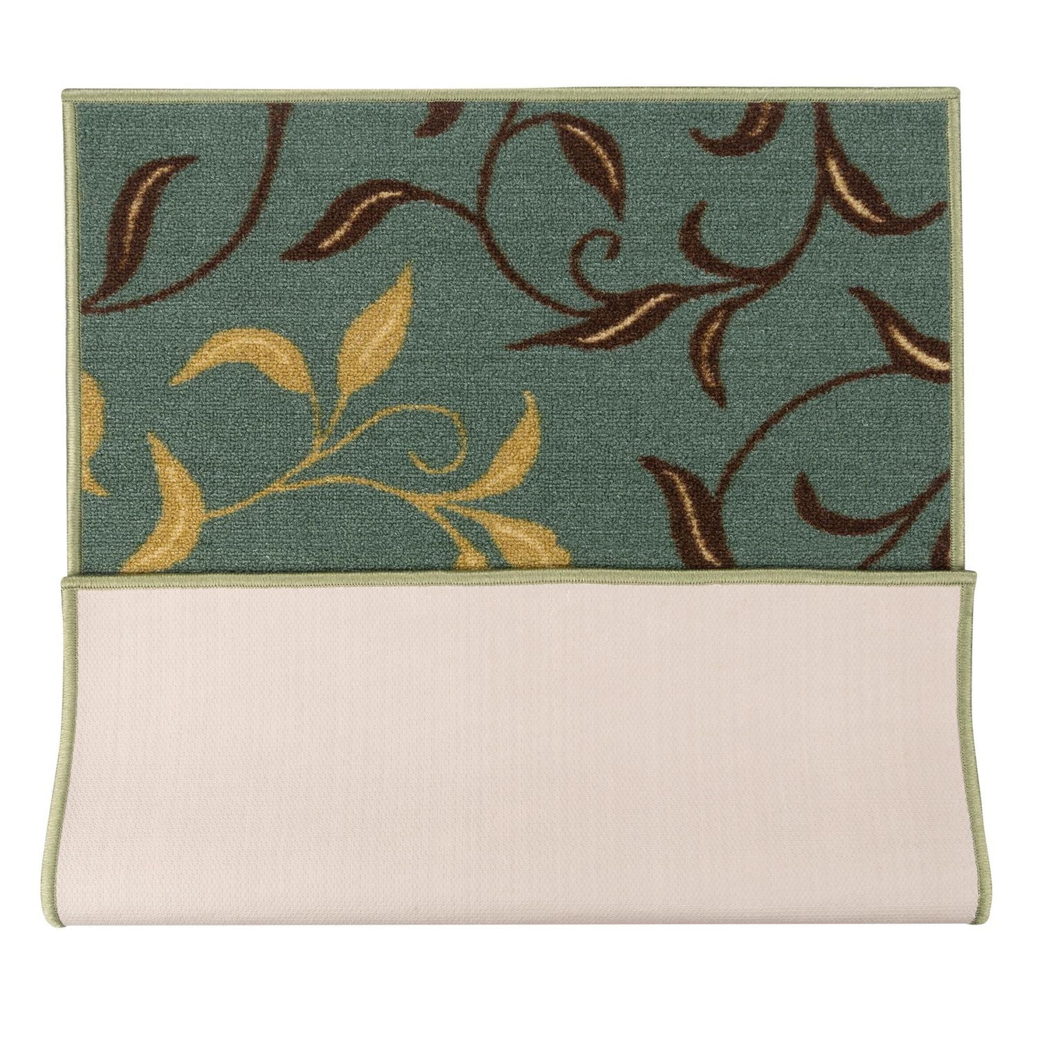 Tapis de couloir contemporain à motif feuilles et sous-couche en caoutchouc la collection Ottohome