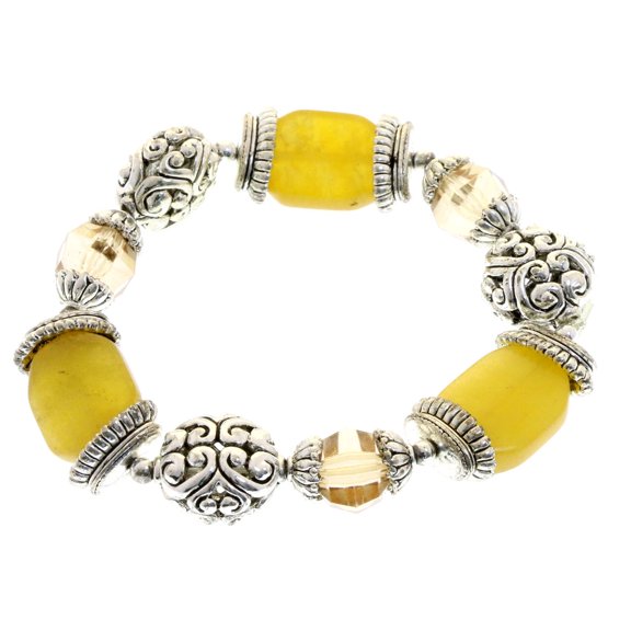 Mi Amore Stretch-Bracelet Silver-Tone/Yellow