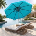 thumbnail image 2 of Gymax 9 FT Patio Umbrella w/Push Button Tilt & Crank 2-Tier Vented Top 8 Metal Ribs Turquoise, 2 of 10