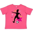 thumbnail image 3 of Inktastic Girl Playing Soccer Pink and Yellow Stars Girls Toddler T-Shirt, 3 of 5