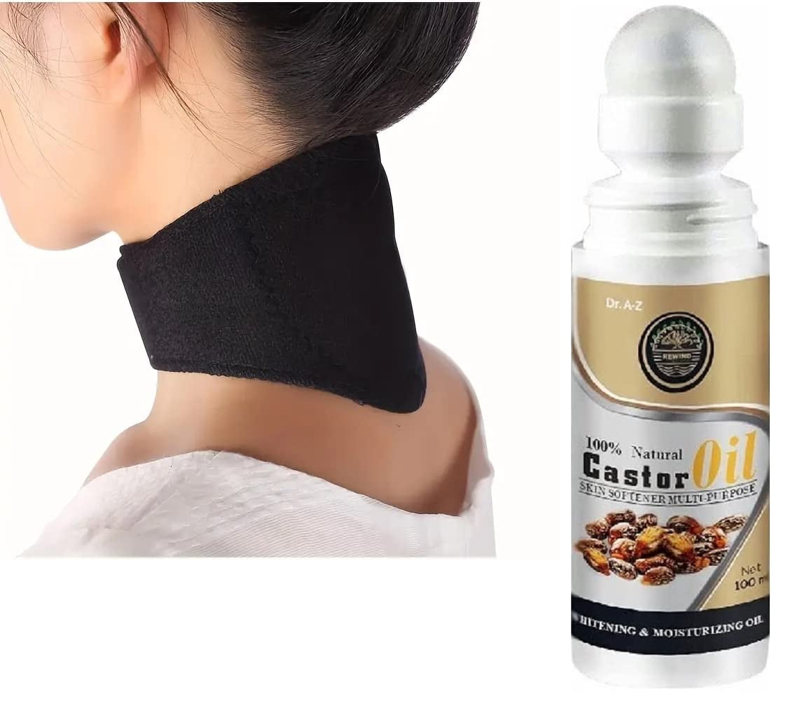Castor Oil Pack for Thyroid Castor Oil Neck Wraps With Neck Heating Pad
