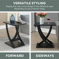thumbnail image 3 of Pemberly Row Criss-Cross Chairside End Table in Black Wood Finish, 3 of 8