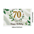 thumbnail image 6 of Elegant Leafy Floral Themed 70th Birthday Banner Backdrop Happy Birthday Party Decorations Photography Props Background for Celebrations Event Decor, 6 of 7