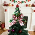 thumbnail image 5 of JeashCHAT Christmas Tree Topper Santa Hat, Christmas Hat Christmas Tree Decorations, Tinsel Xmas Tree Hat with Bow, Christmas Treetop Ornament for Wedding Holiday Party, 14.96" x 13.39", 5 of 7