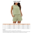 thumbnail image 2 of Conjunto de traje de verano para mujer, camiseta sin mangas, pantalones cortos con cintura elástica, conjunto de pantalones cortos sin mangas de 2 piezas, 2 of 2