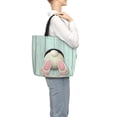 thumbnail image 2 of Lafuoo White Bunny Bottom And Easter Eggs Pattern Single Shoulder Convenience Bag, Large Capacity Zippered Handbag for Shopping, Unisex-One Size, 2 of 7