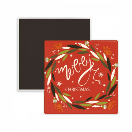 

mas Colorful Garland Illustration Square Ceracs Fridge Magnet Keepsake Memento