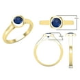 thumbnail image 3 of Dazzlingrock Collection 5mm Round Blue Sapphire Solitaire Engagement Ring for Women (Color Blue, Clarity Highly Included) in 14K Yellow Gold, Size 5, 3 of 5
