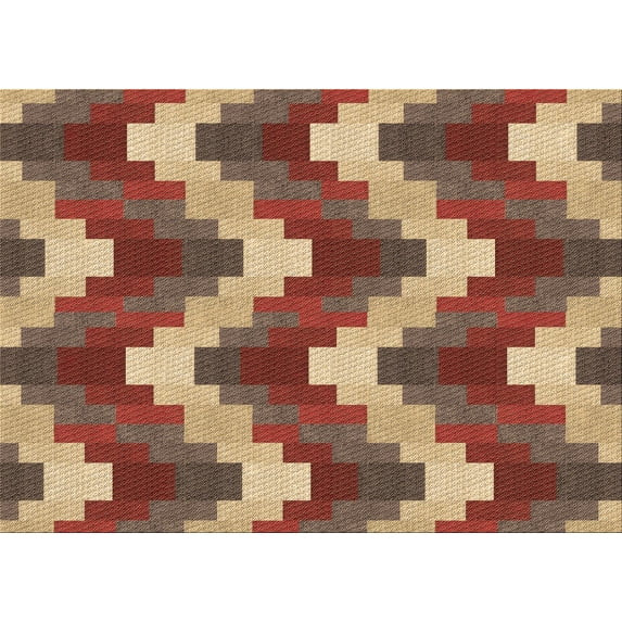 Ahgly Company Indoor Rectangle Patterned Brown Sand Brown Area Rugs, 2' x 5'