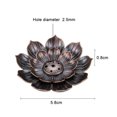 thumbnail image 4 of Lotus Incensario Bronce Quemador Placa Yoga Buda Línea Capuchina Sándalo (L), 4 of 7