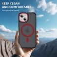 thumbnail image 4 of Magnetic for iPhone 15 Stand Case [Compatible with MagSafe] [Military Grade Drop Protection] [Lens Folded Bracket] Slim Grip Matte Shockproof with Anti-Fingerprint Phone Case,Red, 4 of 8