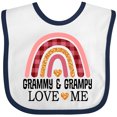 thumbnail image 3 of Inktastic Grammy and Grampy Love Me Grandchild Rainbow Girls Baby Bib, 3 of 4