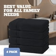 thumbnail image 4 of White Classic Wealuxe Black Bath Towels Set of 4 - 27 x 54 Inch, 100% Ring Spun Cotton 650GSM, Extra Absorbent, Soft Towels for Bathroom, Shower, Hotel, Gym, Spa, 4 of 7