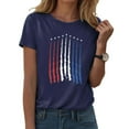 thumbnail image 2 of ORT Womens American Flag Shirt July 4th T-Shirt Graphic Tees Casual Short Sleeve Tee Top(Z1-Navy,L), 2 of 5