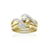 Forever Bride Bridal Set Ring with 0.20 Carat T.W. Diamond in 10K Yellow Gold For Women