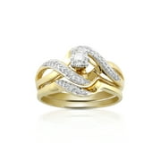Forever Bride Bridal Set Ring with 0.20 Carat T.W. Diamond in 10K Yellow Gold For Women