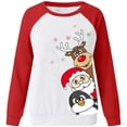 thumbnail image 3 of Hauts de Noël pour Femmes Manches Longues Mode Décontractée Imprimée Chandails en Molleton pour Dames, 3 of 7
